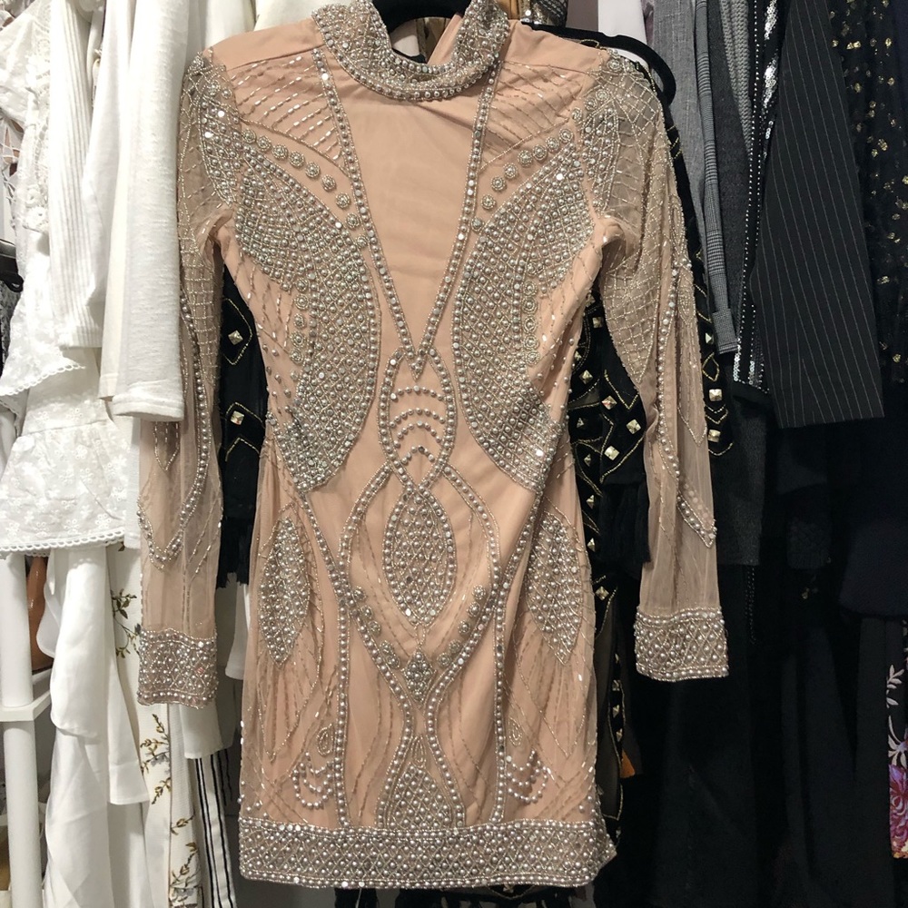 Gorgeous beaded nude dress!